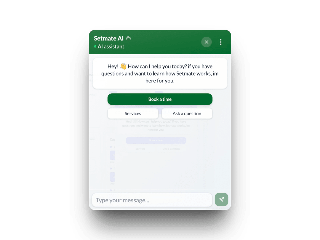 AI chat greeting website visitor with natural conversation and instant response